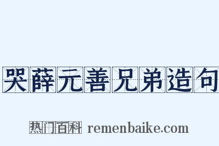 哭薛元善兄弟造句是什么意思的图片